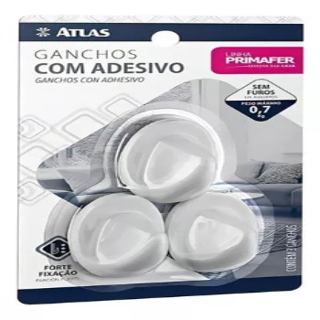 GANCHO ADESIVO 3PC 1,0KG OVAL TRANSP